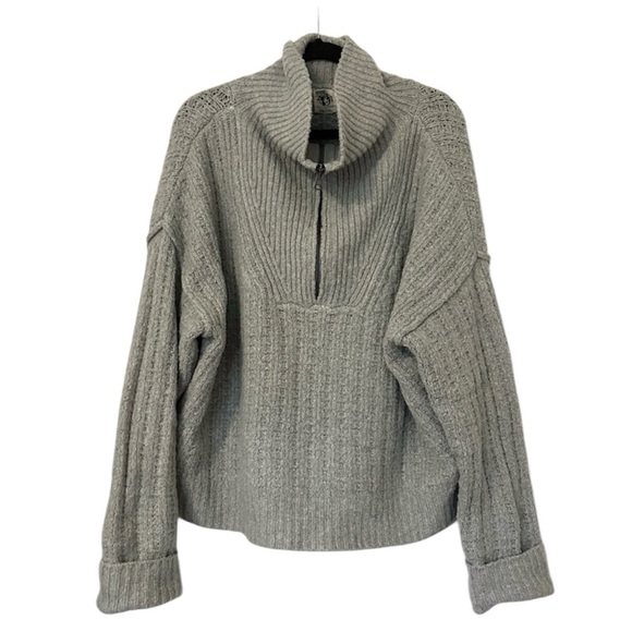 We The Free Womens Colorado Half Zip Shawl Collar Sweater Gray Large - Picture 5 of 12